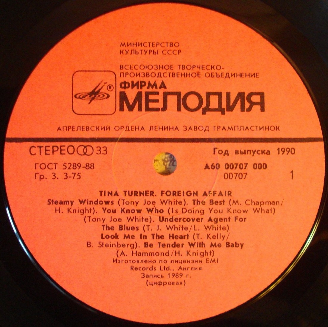 Tina TURNER «Foreign Affair» (на английском языке)