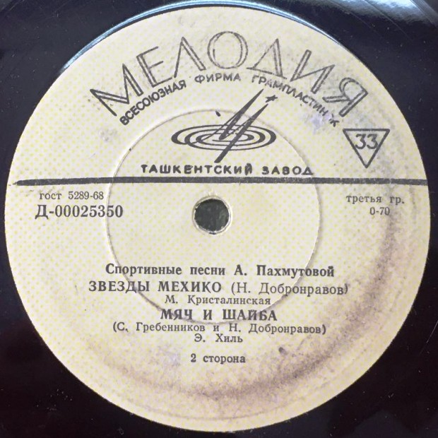 Спортивные песни А. Пахмутовой