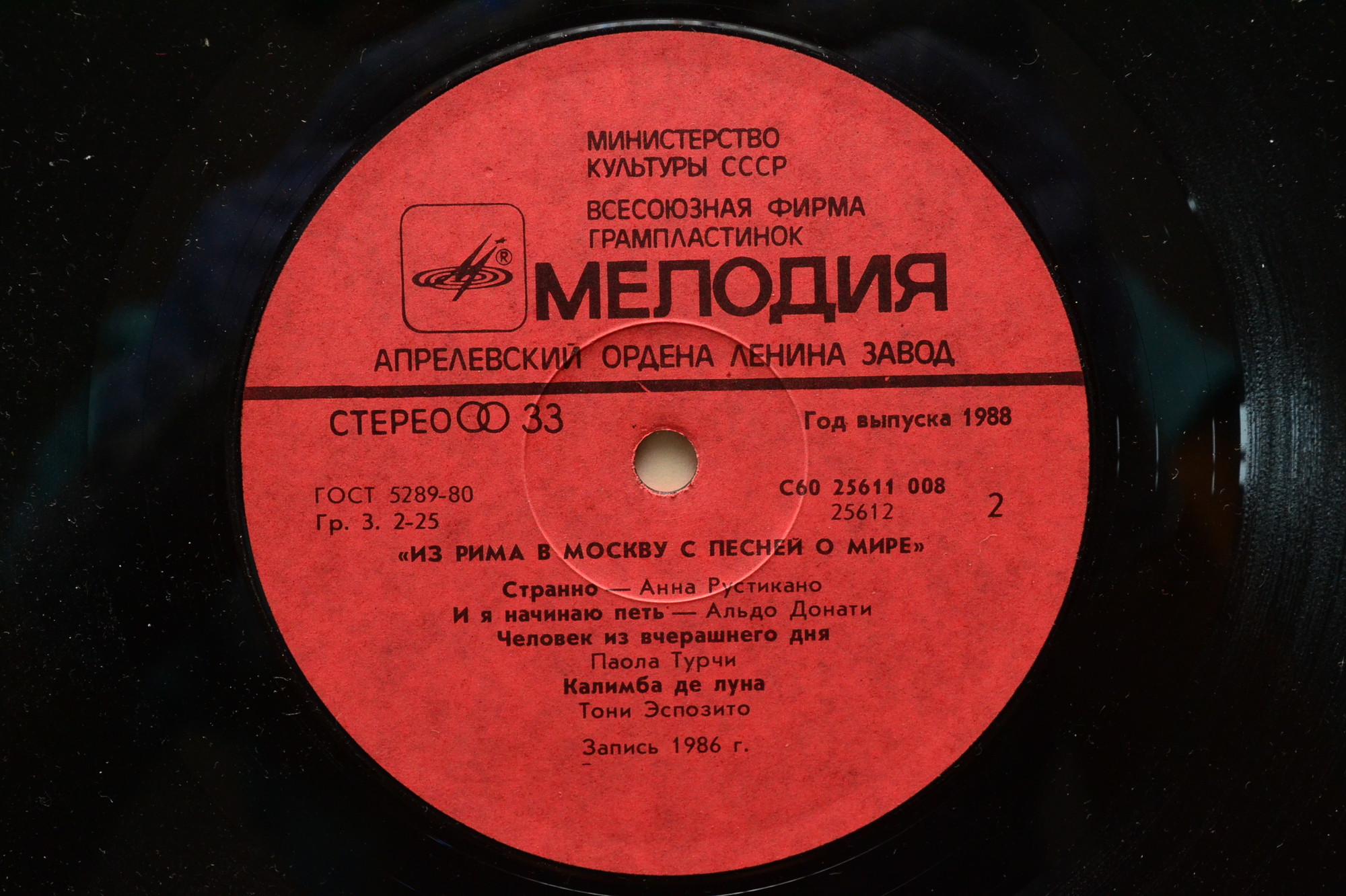 ИЗ РИМА В МОСКВУ С ПЕСНЕЙ О МИРЕ