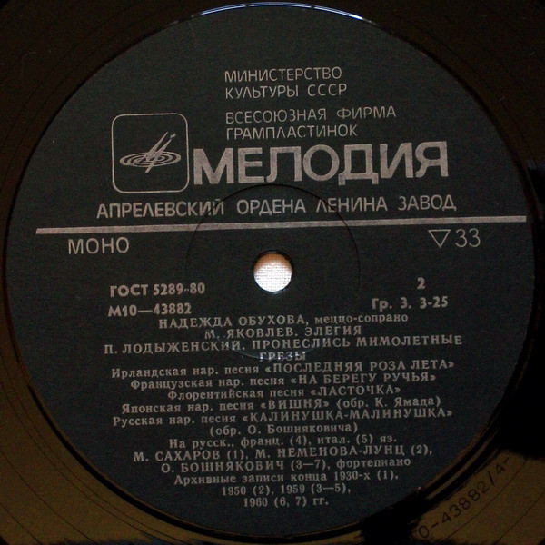 Надежда ОБУХОВА (меццо-сопрано)