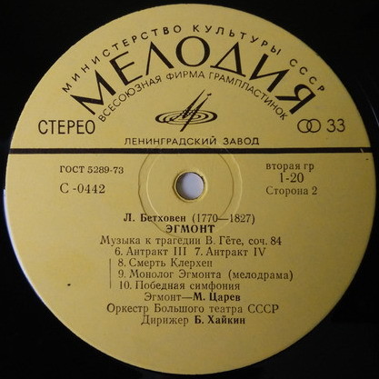 ЛЮДВИГ ВАН БЕТХОВЕН «Эгмонт». Музыка к трагедии В. Гёте, соч. 84