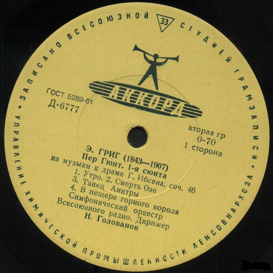 Э. ГРИГ (1843–1907): Сюиты №1 и 2 из музыки к драме Г. Ибсена «Пер Гюнт» (Н. Голованов)