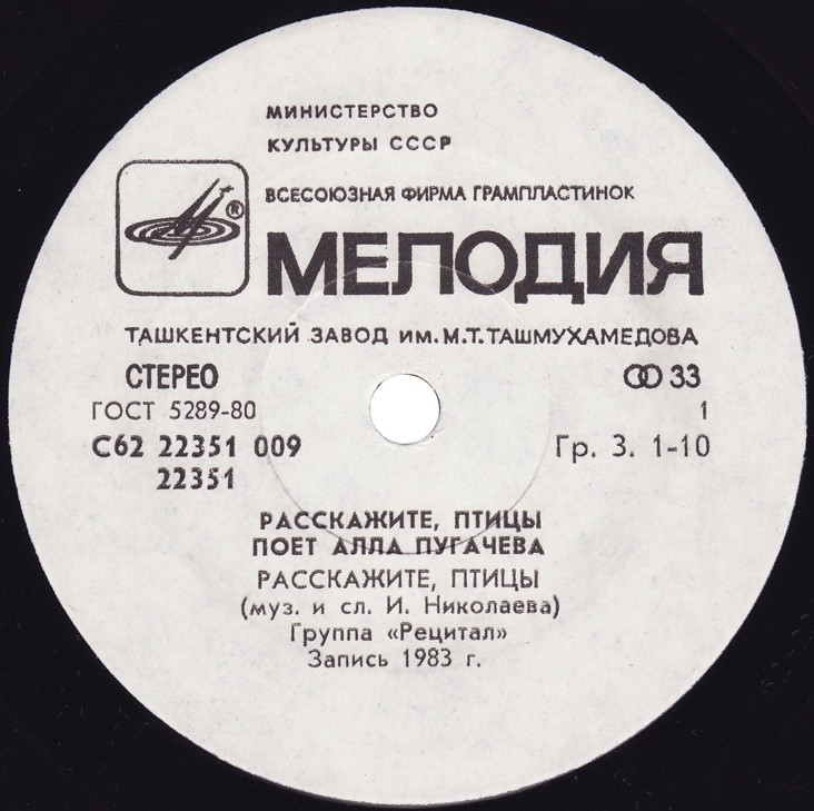 Алла Пугачёва - Расскажите, птицы