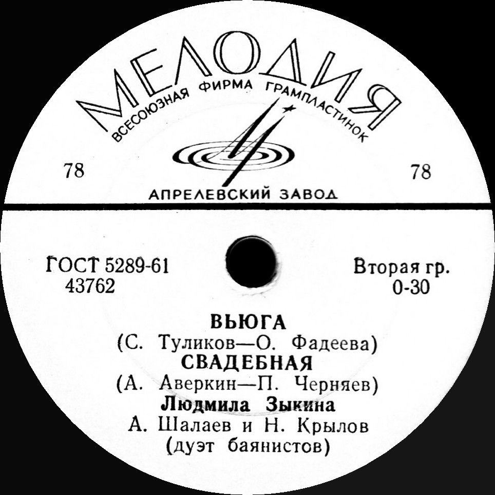 Л. Зыкина - Там, где клен шумит // Вьюга; Свадебная