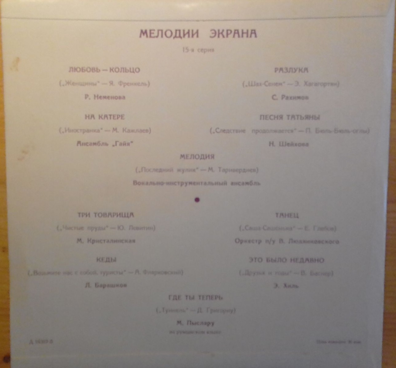Мелодии экрана (15 серия)