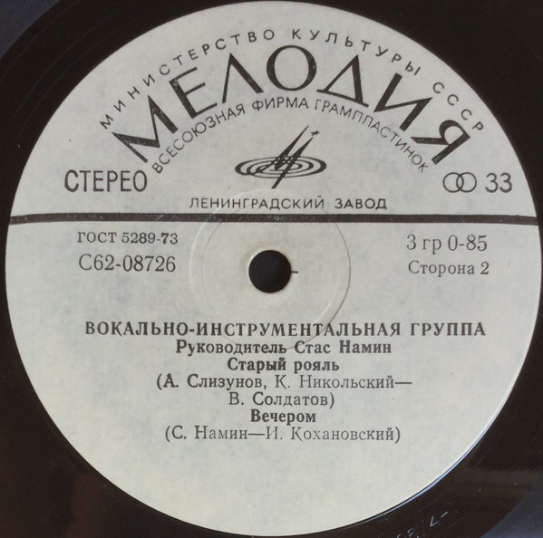 Вокально-инструментальная группа. Руководитель Стас Намин