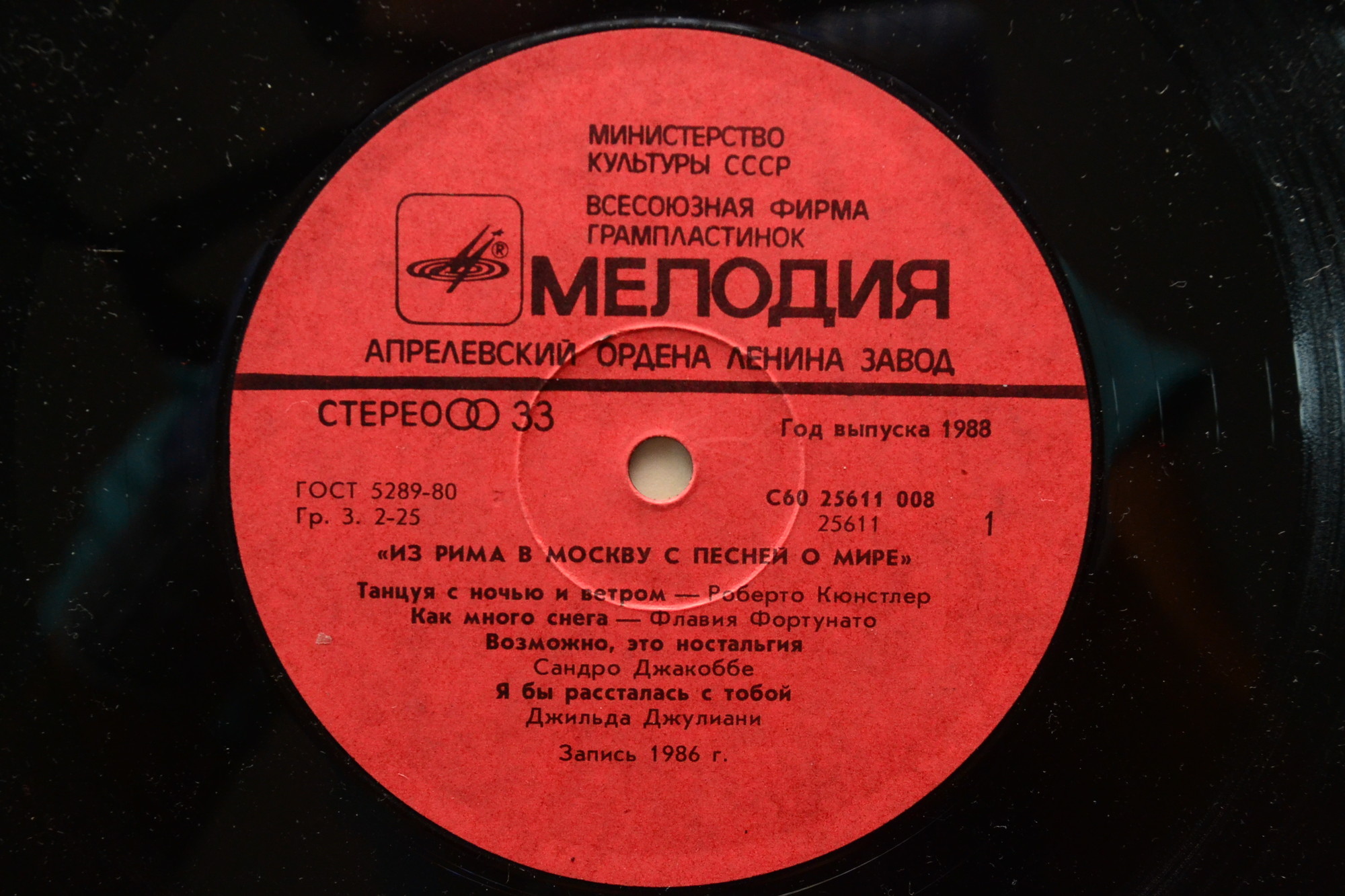 ИЗ РИМА В МОСКВУ С ПЕСНЕЙ О МИРЕ