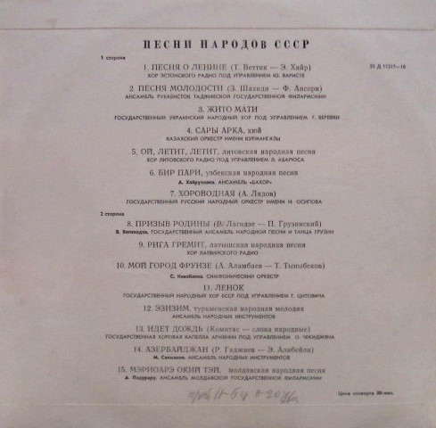 ПЕСНИ НАРОДОВ СССР