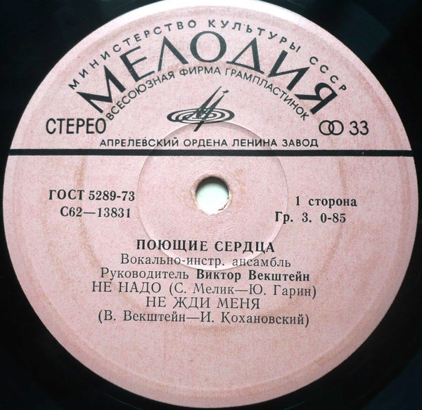 ВИА «ПОЮЩИЕ СЕРДЦА», рук. Виктор Векштейн.