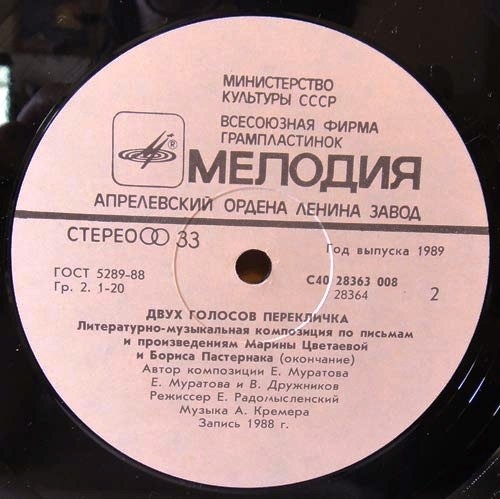 Борис Пастернак, Марина Цветаева. Двух голосов перекличка