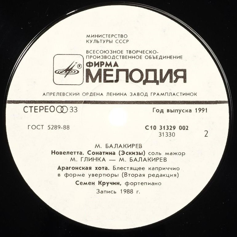 М. БАЛАКИРЕВ (1837-1910): Пьесы для ф-но (С. Кручин)