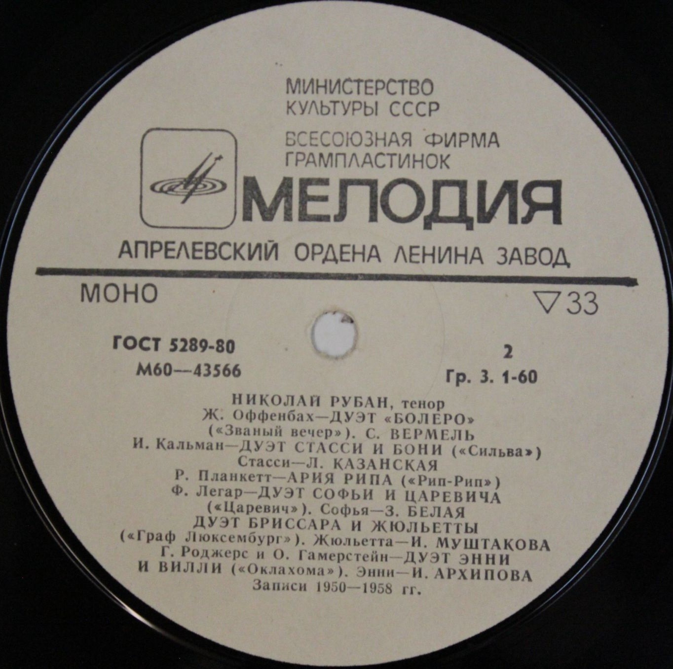 Николай РУБАН. Арии и дуэты из оперетт