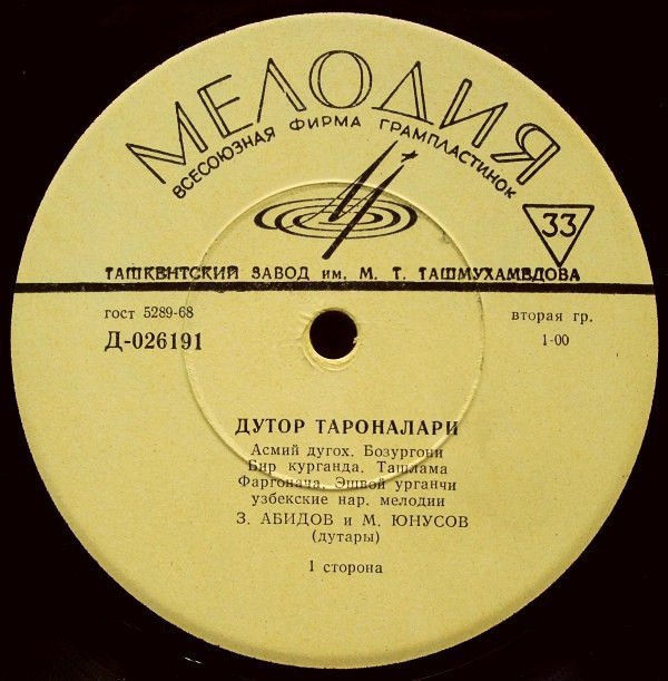 Закирджон АБИДОВ и Махмуд ЮНУСОВ (дутары). Узбекские народные мелодии