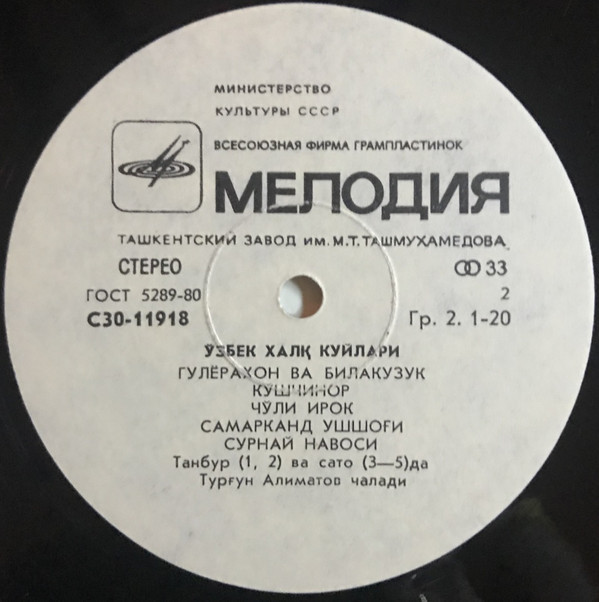 Тургун АЛИМАТОВ (танбур, дутар, сато). Узбекские народные мелодии