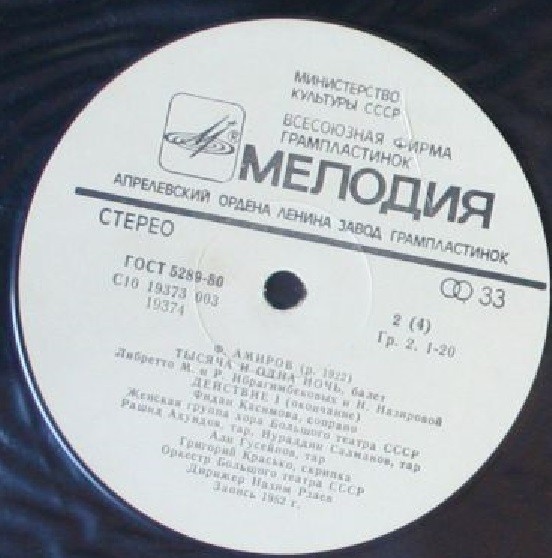 Ф. Амиров (1922). «Тысяча и одна ночь», балет в двух действиях