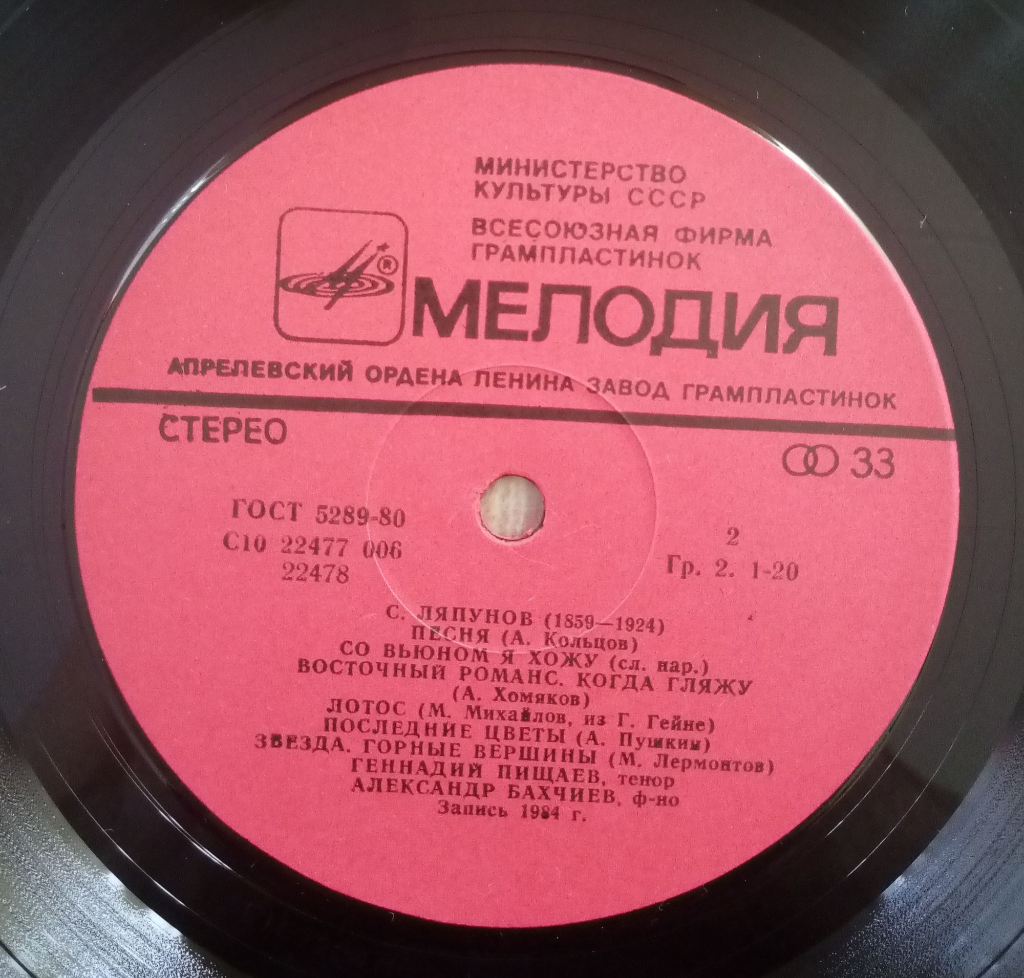 С. ЛЯПУНОВ: Романсы (Г. Пищаев)