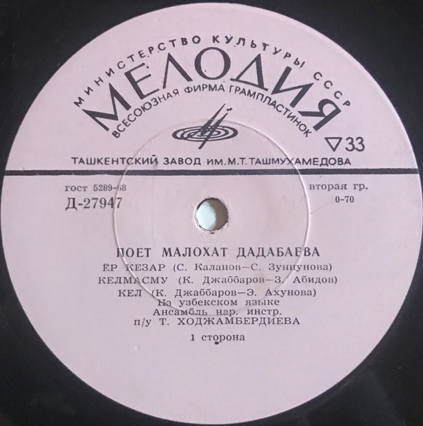 Малохат ДАДАБАЕВА. Узбекские песни