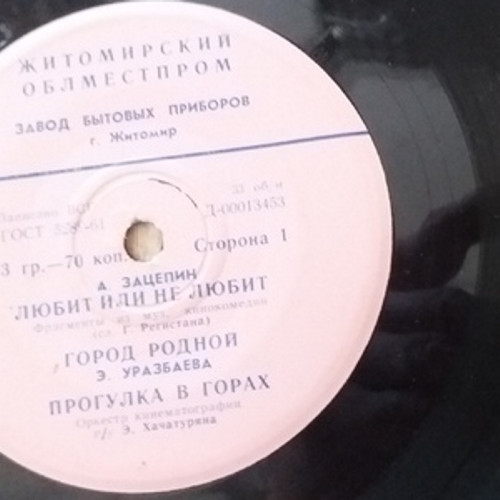 А. ЗАЦЕПИН. Из музыки к к/ф «Любит - не любит»