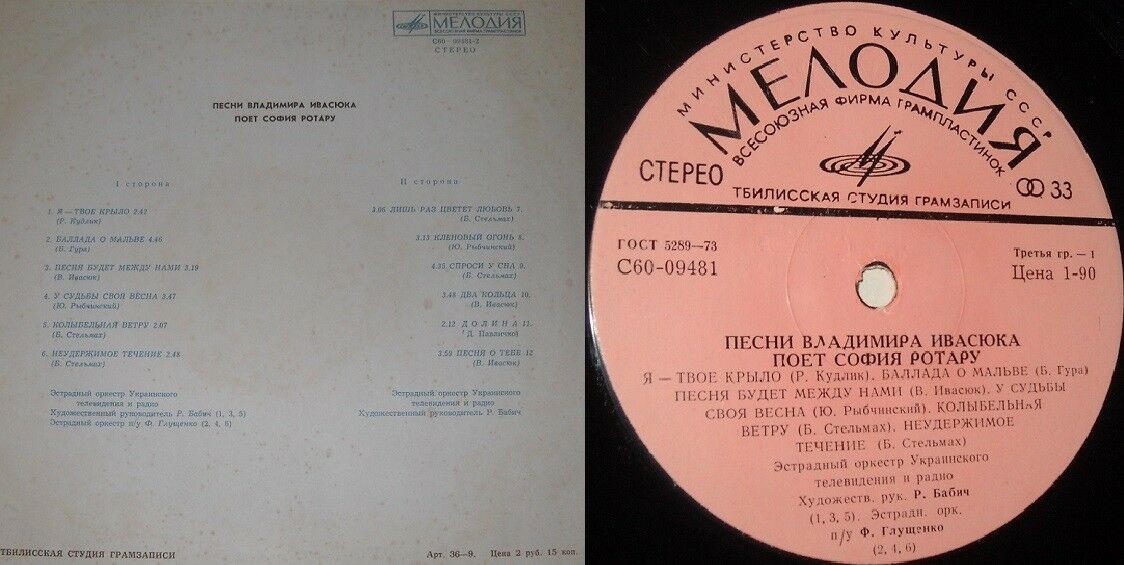 Пісні Володимира Івасюка співає Софія Ротару