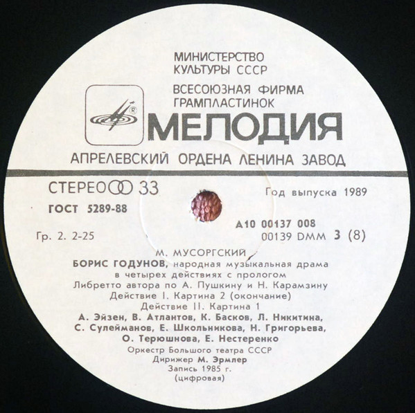 М. МУСОРГСКИЙ: Борис Годунов