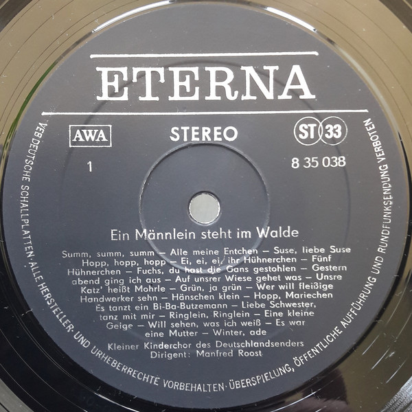 Ein Männlein steht im Walde - Kinderlieder und Kindergedichte  [по заказу немецкой фирмы ETERNA 8 35 038]