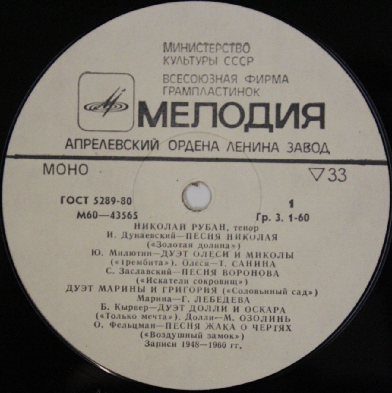 Николай РУБАН. Арии и дуэты из оперетт