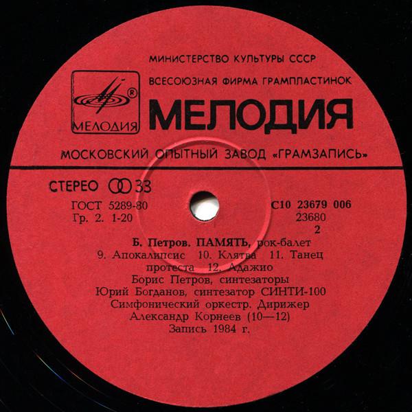 Борис Петров - Рок-балет "Память"