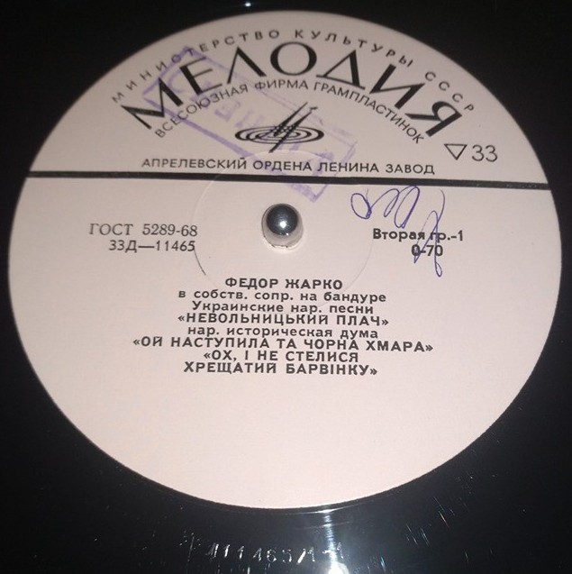 Федор Жарко (бандура) - Украинские народные песни