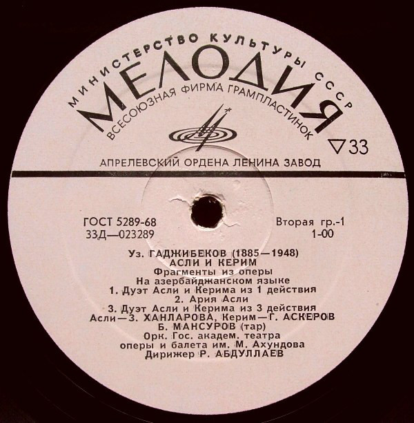 С. АЛЕСКЕРОВ / У. ГАДЖИБЕКОВ