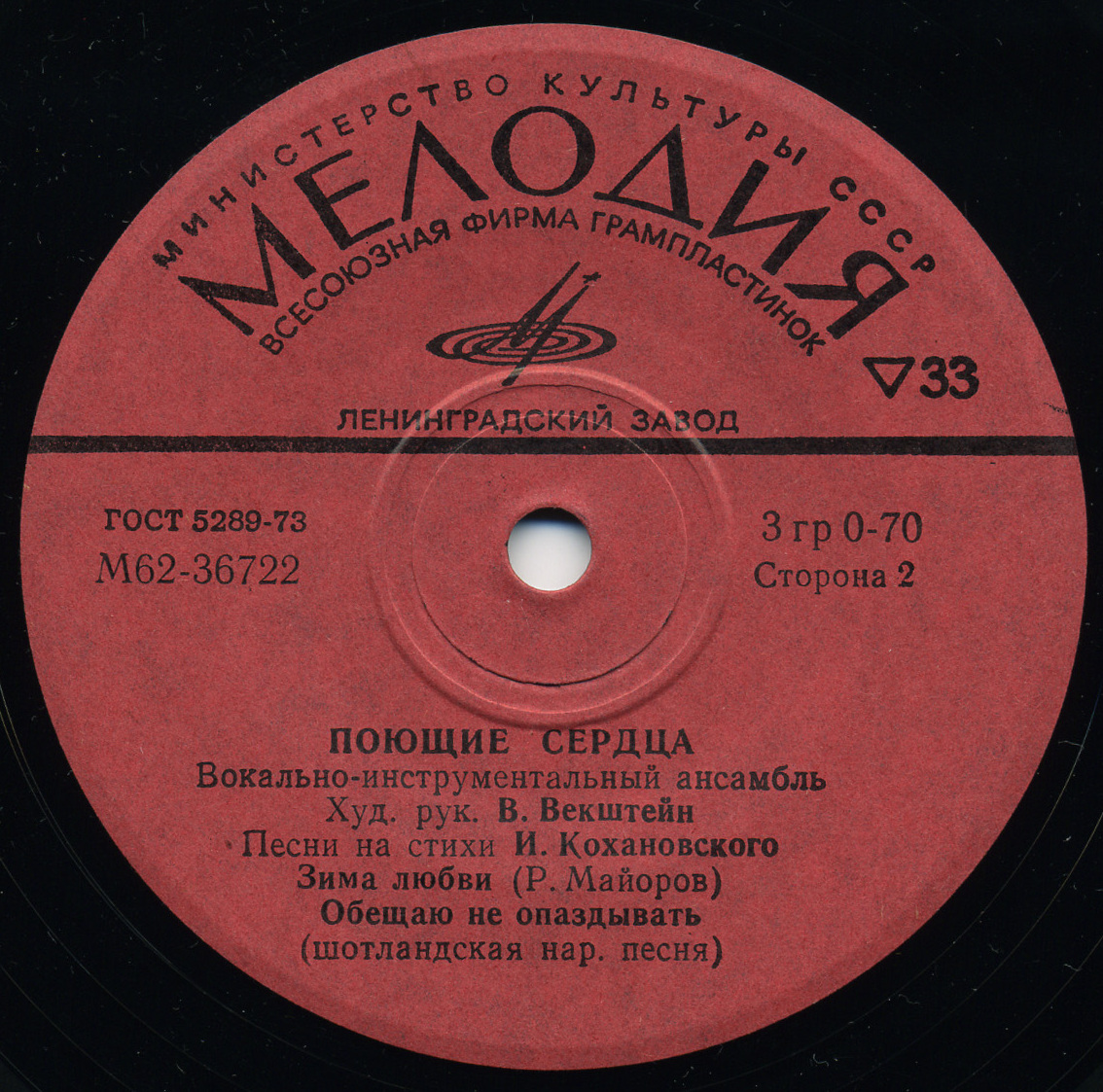 ВИА "Поющие сердца" - Песни на стихи И. Кохановского