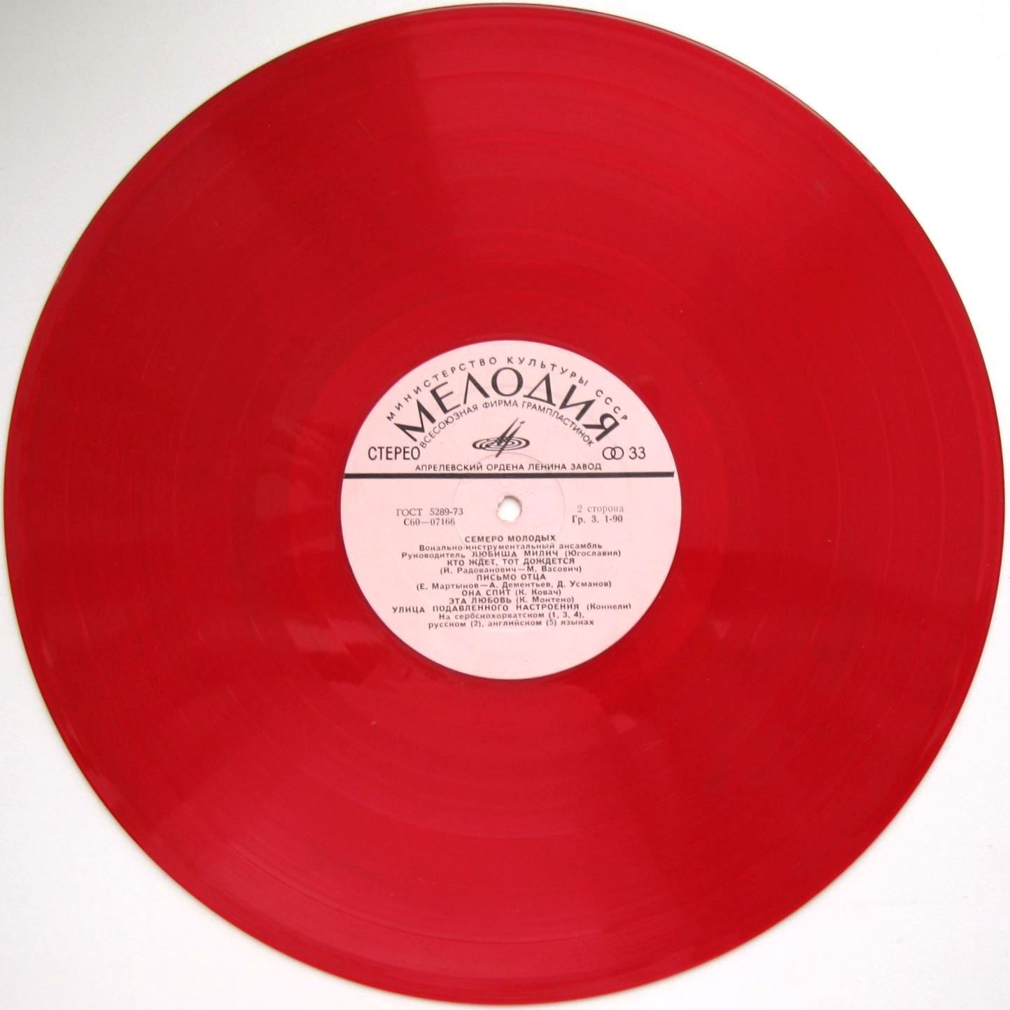 Семеро молодых. Вокально-инструментальный ансамбль. Руководитель Любиша Милич (Югославия)