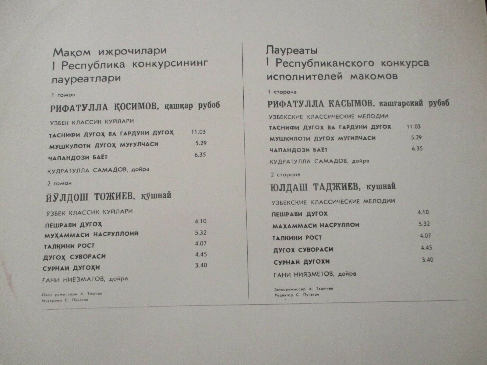 ЛАУРЕАТЫ I РЕСПУБЛИКАНСКОГО КОНКУРСА ИСПОЛНИТЕЛЕЙ МАКОМОВ