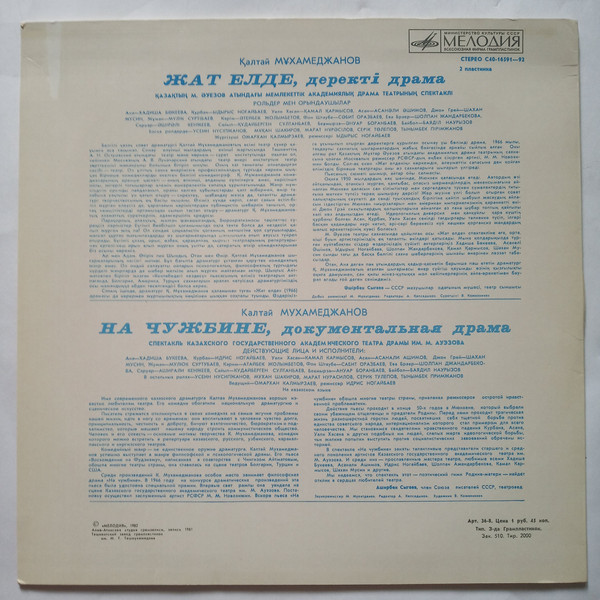 К. МУХАМЕДЖАНОВ (1928): На чужбине, документальная драма