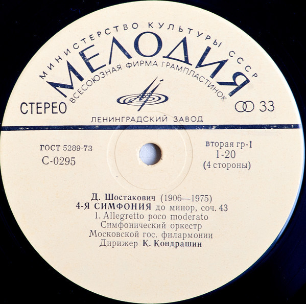 Д. ШОСТАКОВИЧ. Симфония № 4, Сюита из музыки к трагедии Шекспира "Гамлет"