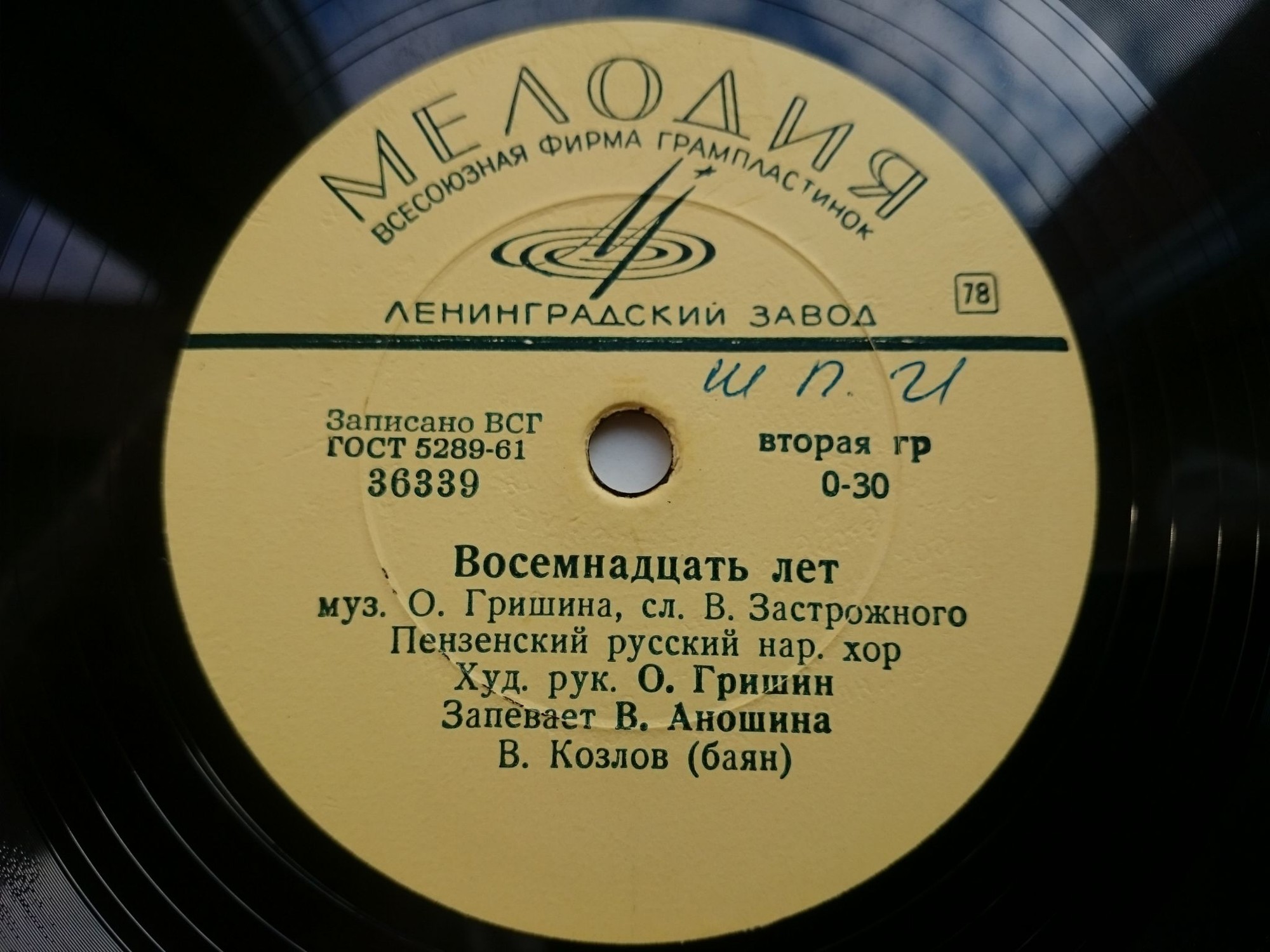 Пензенский русский нар. хор — Восемнадцать лет / Край наш пензенский