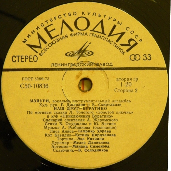 ВИА МЗИУРИ "Наш друг - Буратино"