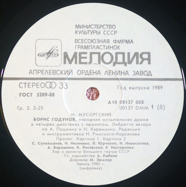 М. МУСОРГСКИЙ: Борис Годунов