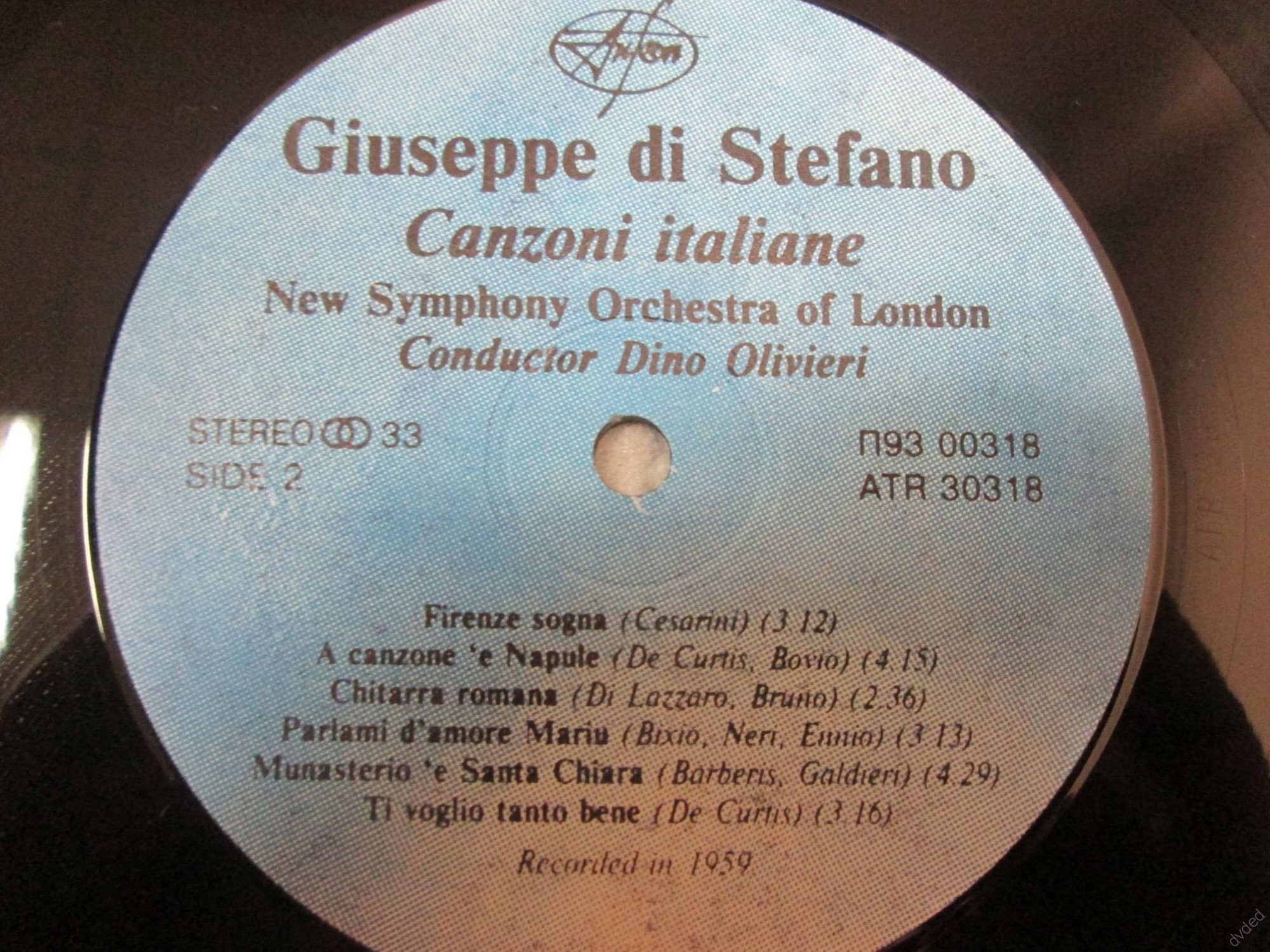 Джузеппе ди Стефано. Песни Италии