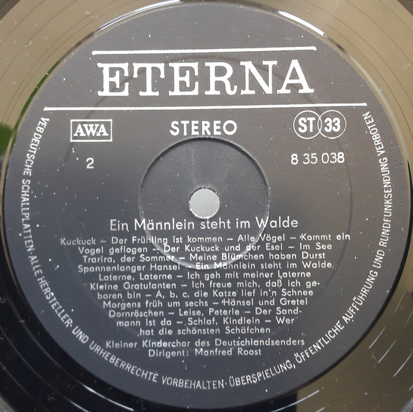 Ein Männlein steht im Walde - Kinderlieder und Kindergedichte  [по заказу немецкой фирмы ETERNA 8 35 038]