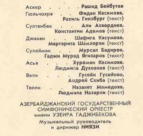У. Гаджибеков. «Аршин мал алан», музыкальная комедия (на русском языке)