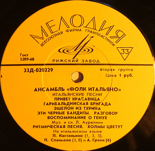 Ансамбль "Фолк Итальяно", рук. П. Кастаньино