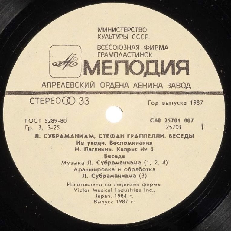 Л. СУБРАМАНИАМ, Стефан ГРАППЕЛЛИ. «Беседы»