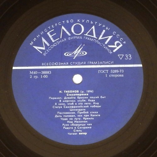 Н. ТИХОНОВ (1896): Стихотворения