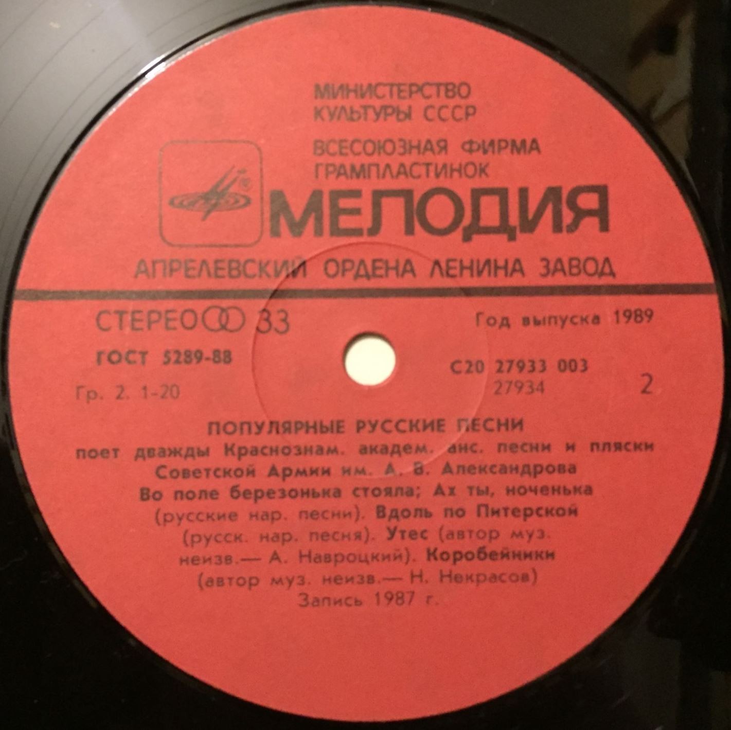 Дважды Краснознамённый академический ансамбль песни и пляски Советской армии им. А. В. Александрова. Популярные русские песни