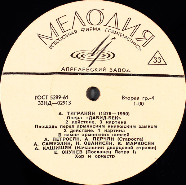 А. ТИГРАНЯН. "Давид-бек", опера в 3 действиях (на армянском яз.)