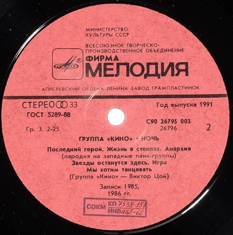 Группа "Кино" — Ночь