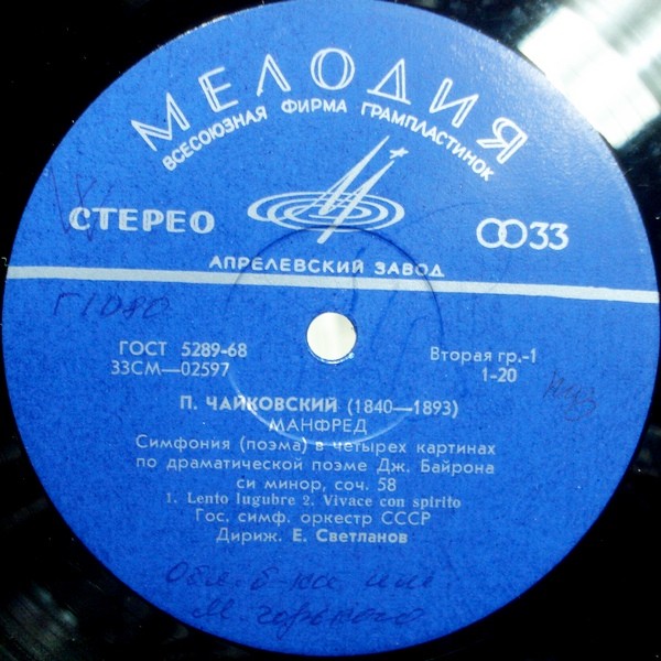 П. Чайковский: «Манфред» (Е. Светланов)