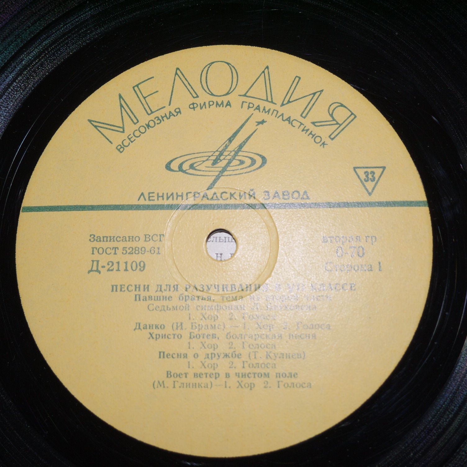 Песни для разучивания в V - VII классах средней школы