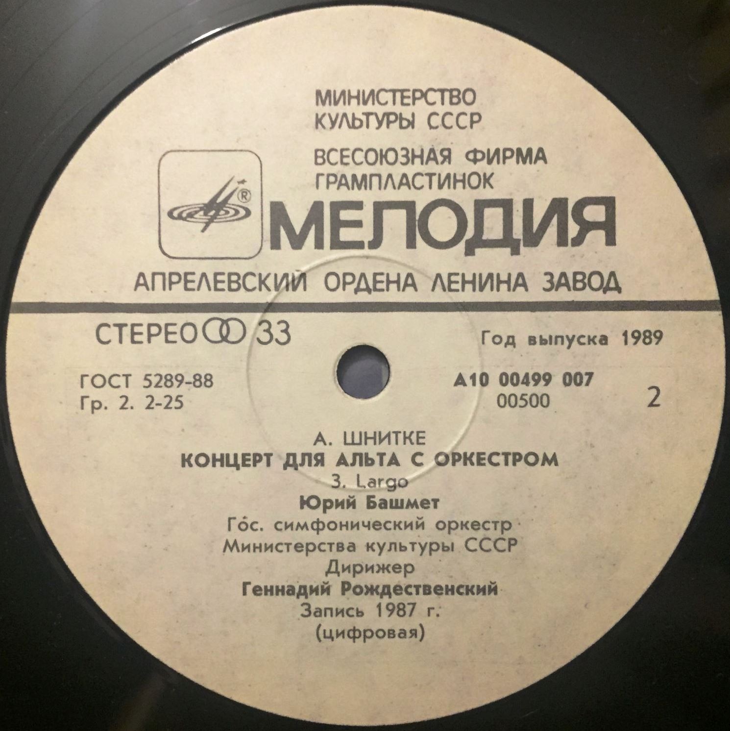 А. Шнитке: Концерт для альта с оркестром (Ю. Башмет)