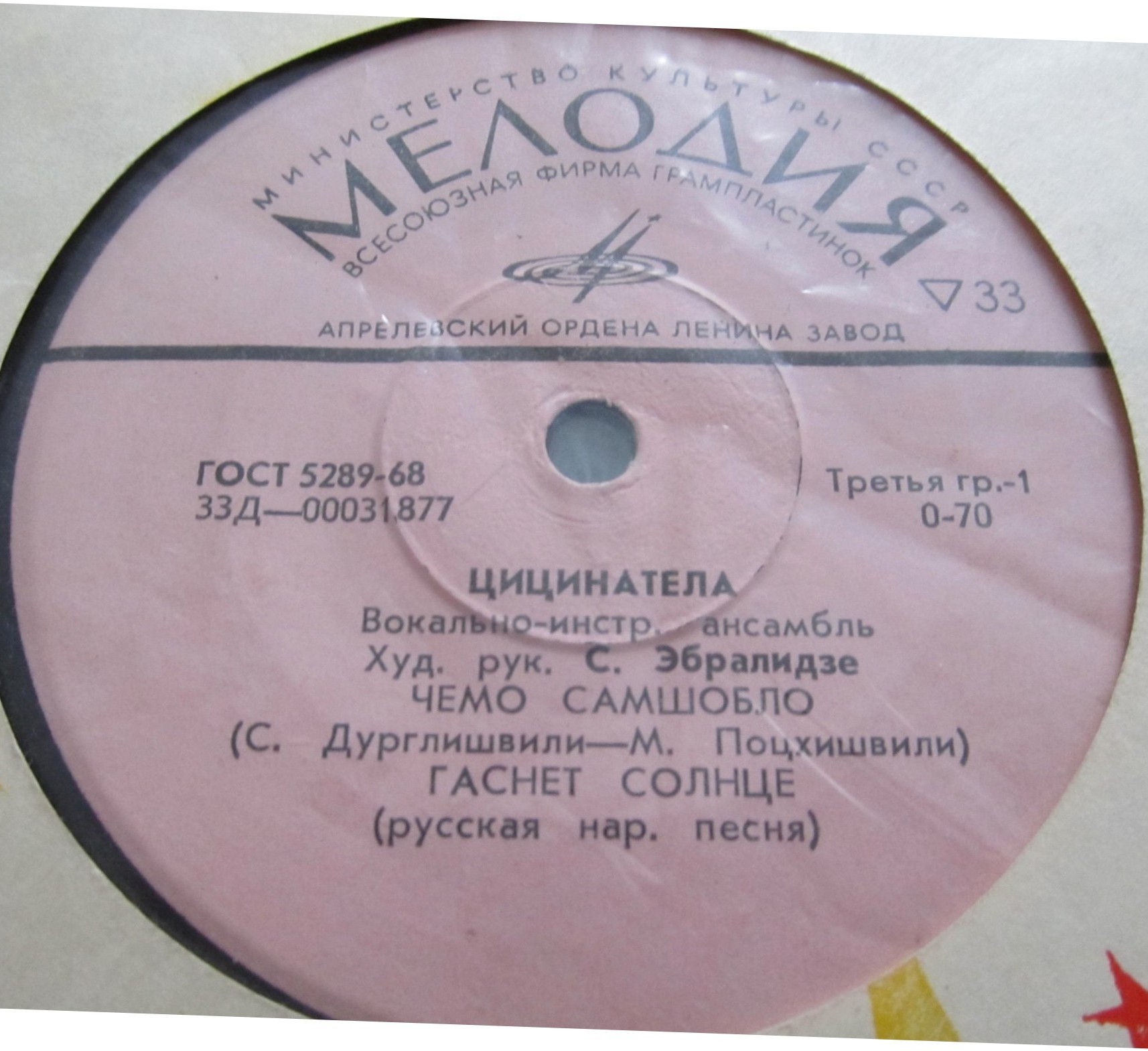 ВОКАЛЬНО-ИНСТР. АНСАМБЛЬ «ЦИЦИНАТЕЛА», худ. рук. С. Эбралидзе